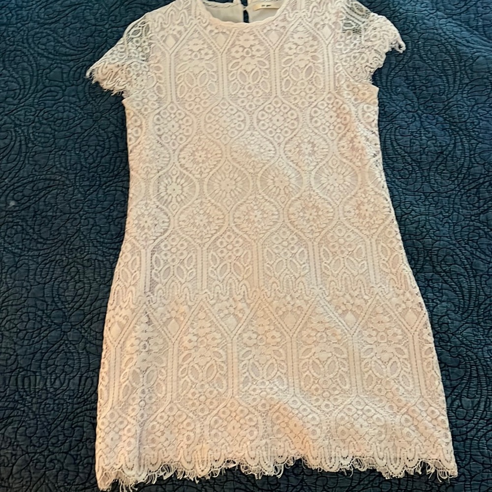 Francesca’s Pink lace shift dress